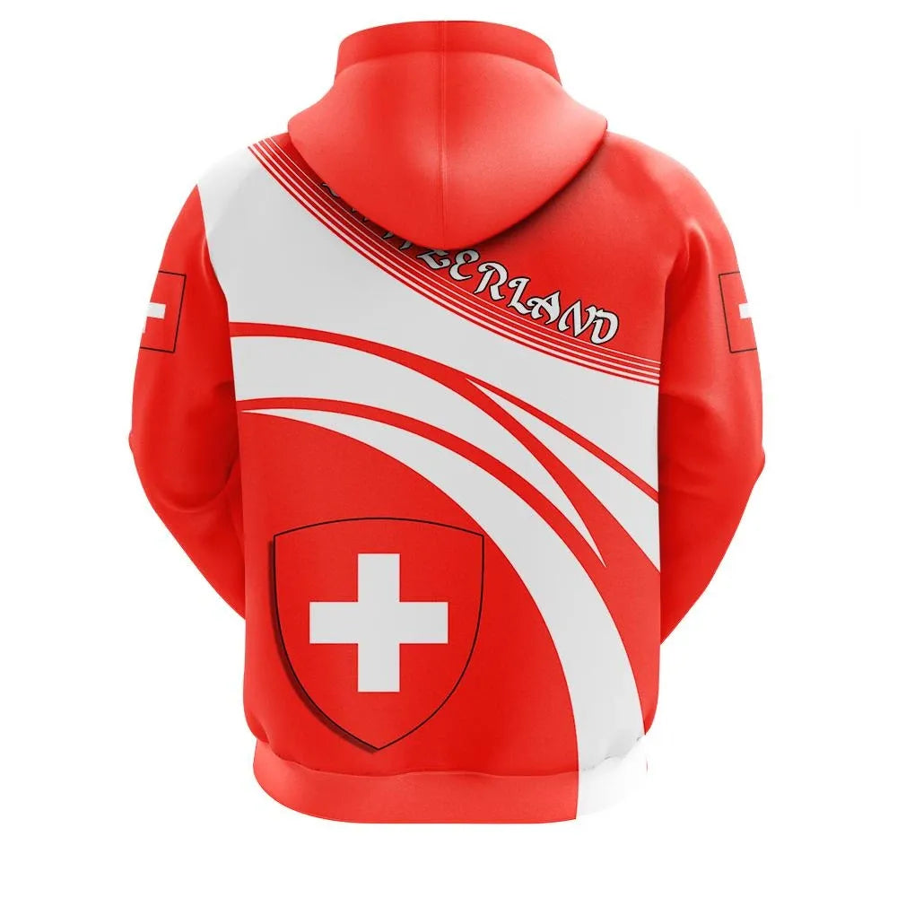 Switzerland Coat Of Arms Zip Hoodie Cricket Style