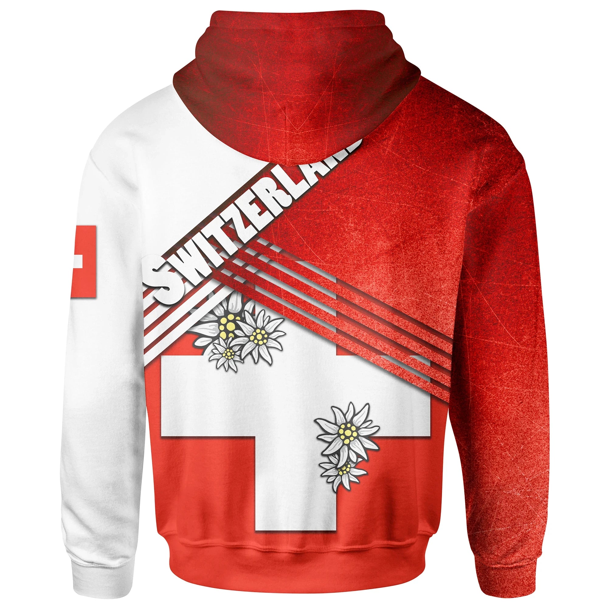 Switzerland Zip Up Hoodie Coat Of Arms With Edelweiss