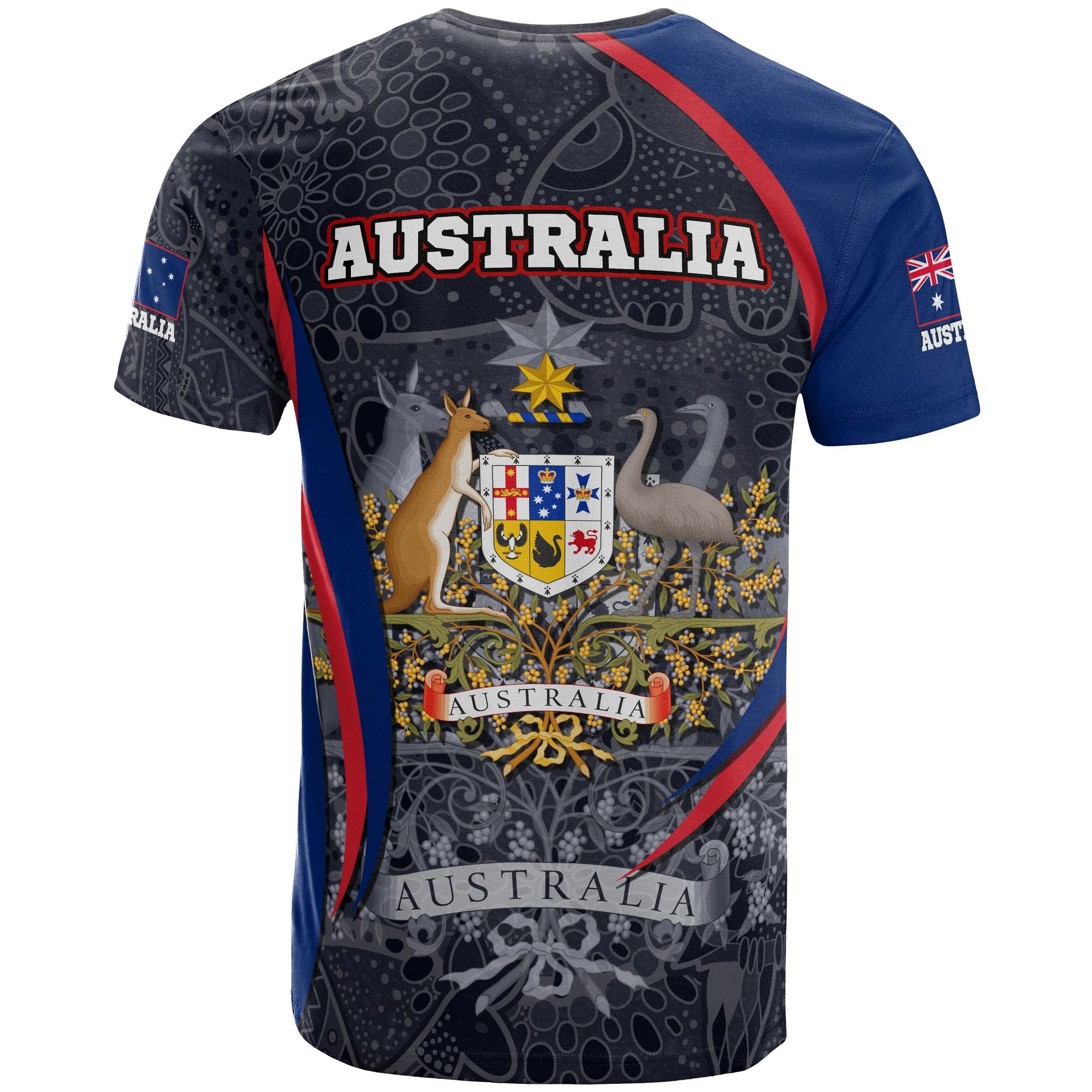 Aboriginal T-Shirt - Australian Coat of Arms Aussie Spirit T-Shirt