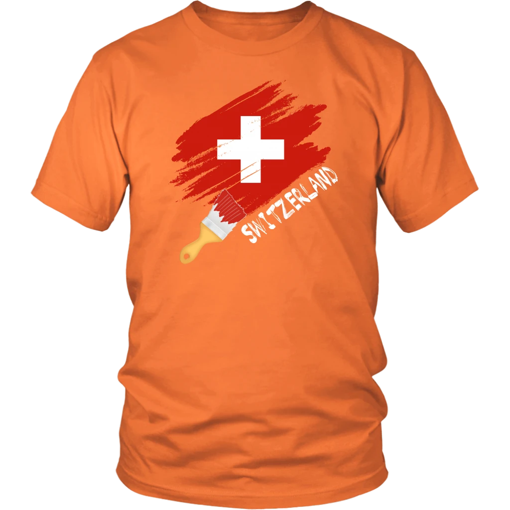 Switzerland Flag Paint Brush T Shirt/Hoodie