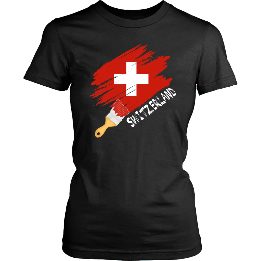 Switzerland Flag Paint Brush T Shirt/Hoodie