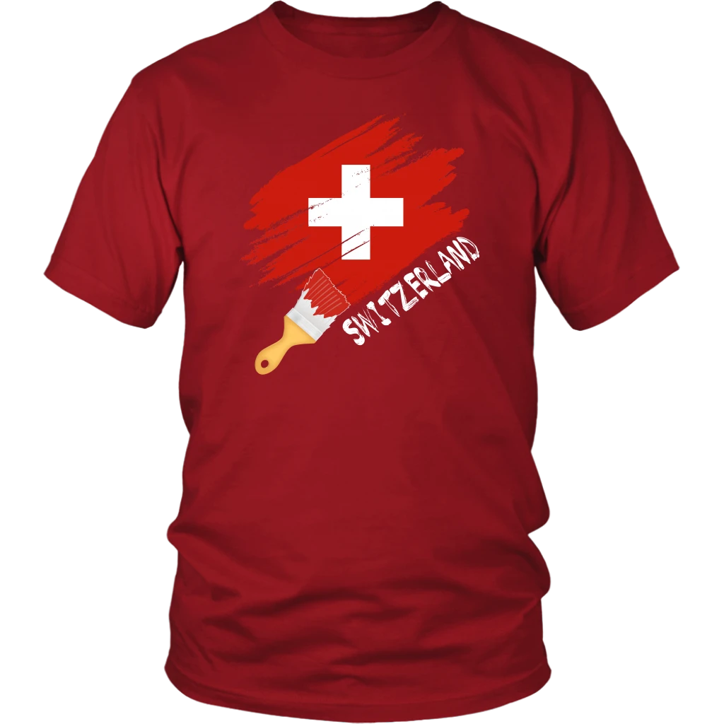 Switzerland Flag Paint Brush T Shirt/Hoodie