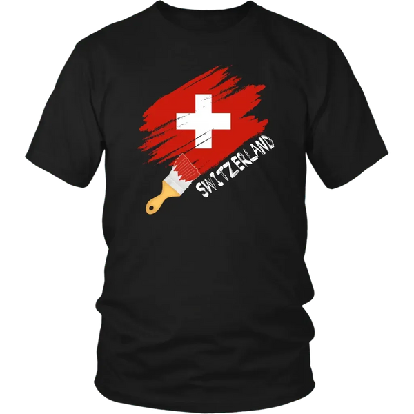 Switzerland Flag Paint Brush T Shirt/Hoodie