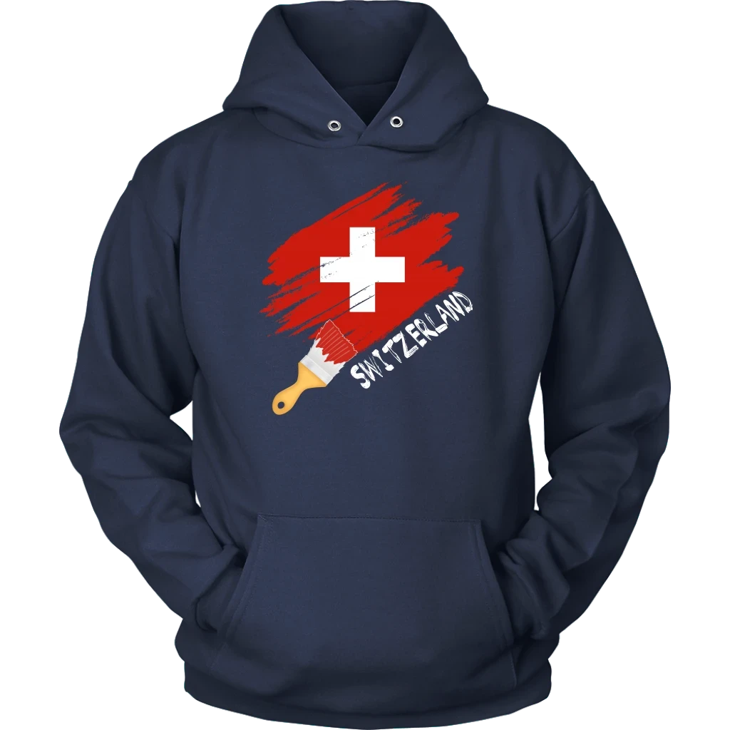 Switzerland Flag Paint Brush T Shirt/Hoodie