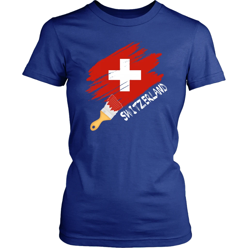 Switzerland Flag Paint Brush T Shirt/Hoodie