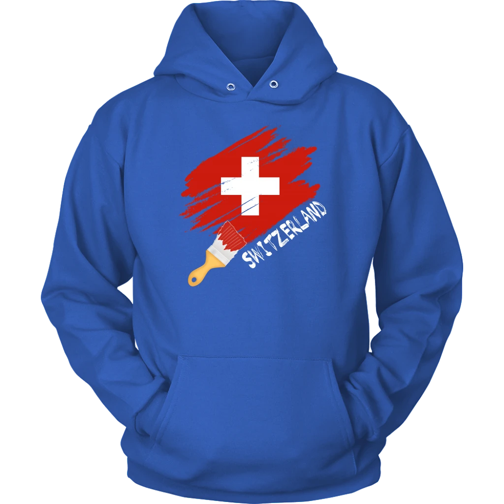 Switzerland Flag Paint Brush T Shirt/Hoodie