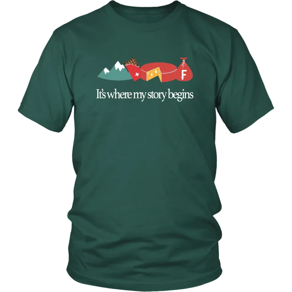 Switzerland T Shirt It'S My Where My Story Begins