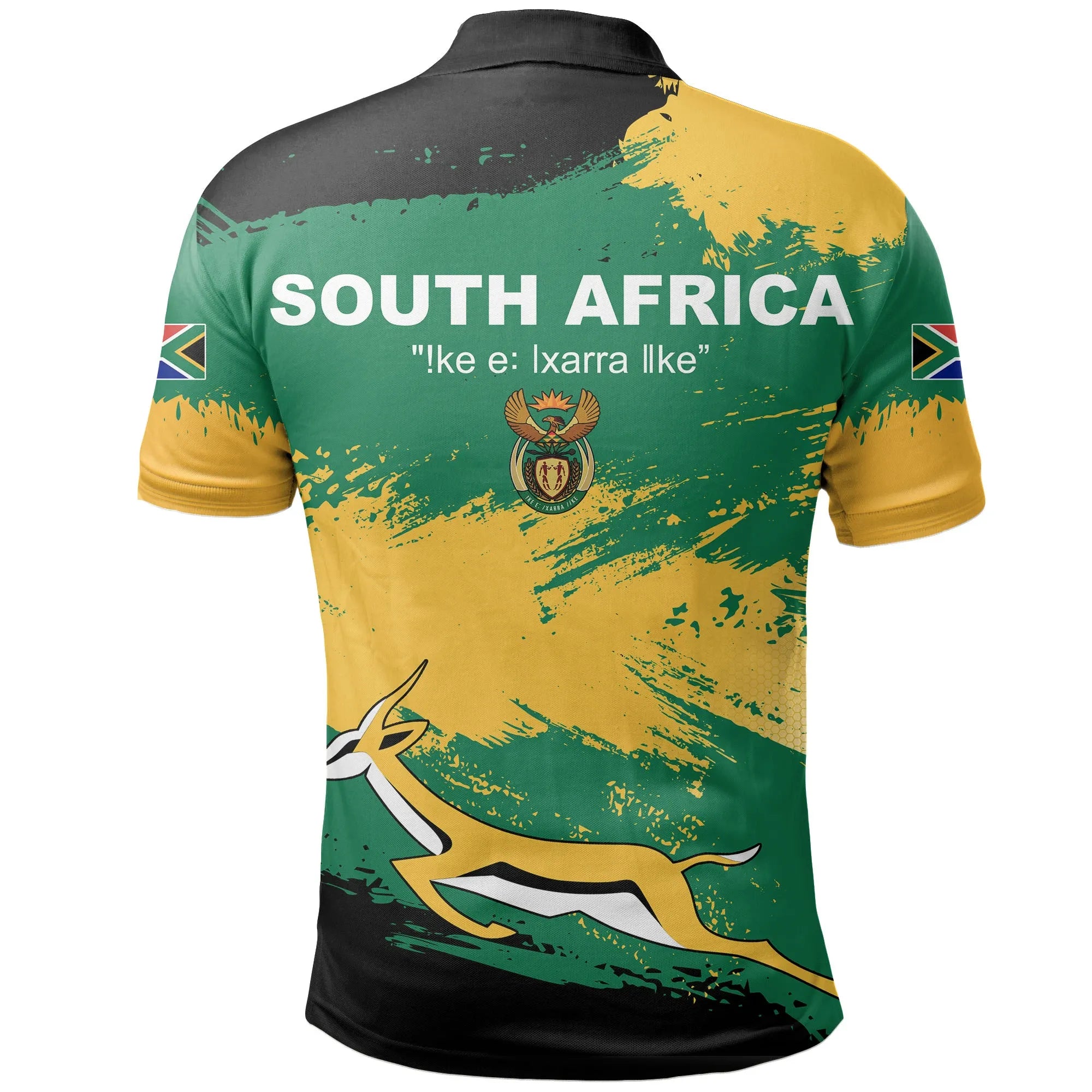 South Africa Polo Shirt - South Africa Flag Brush A02