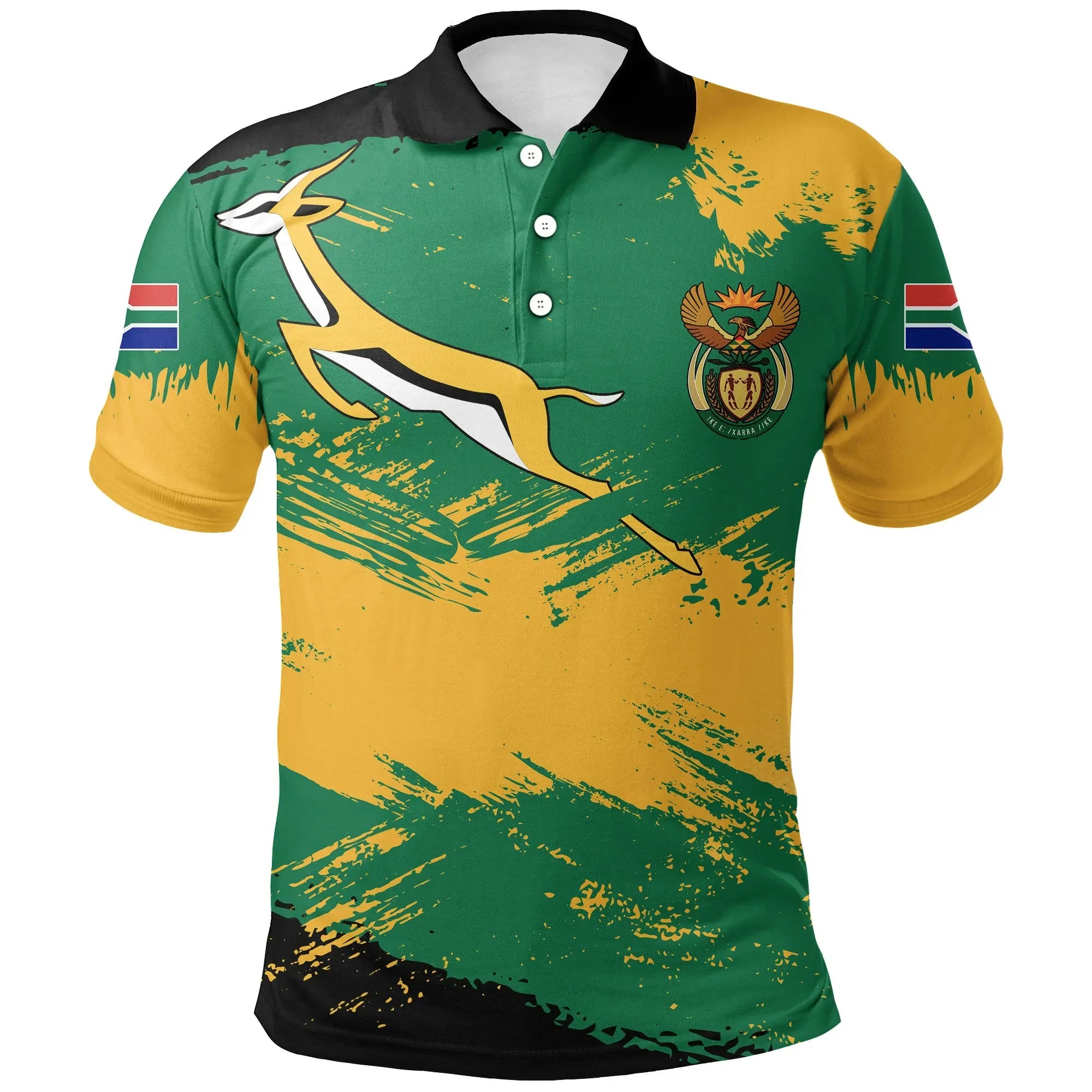South Africa Polo Shirt - South Africa Flag Brush A02