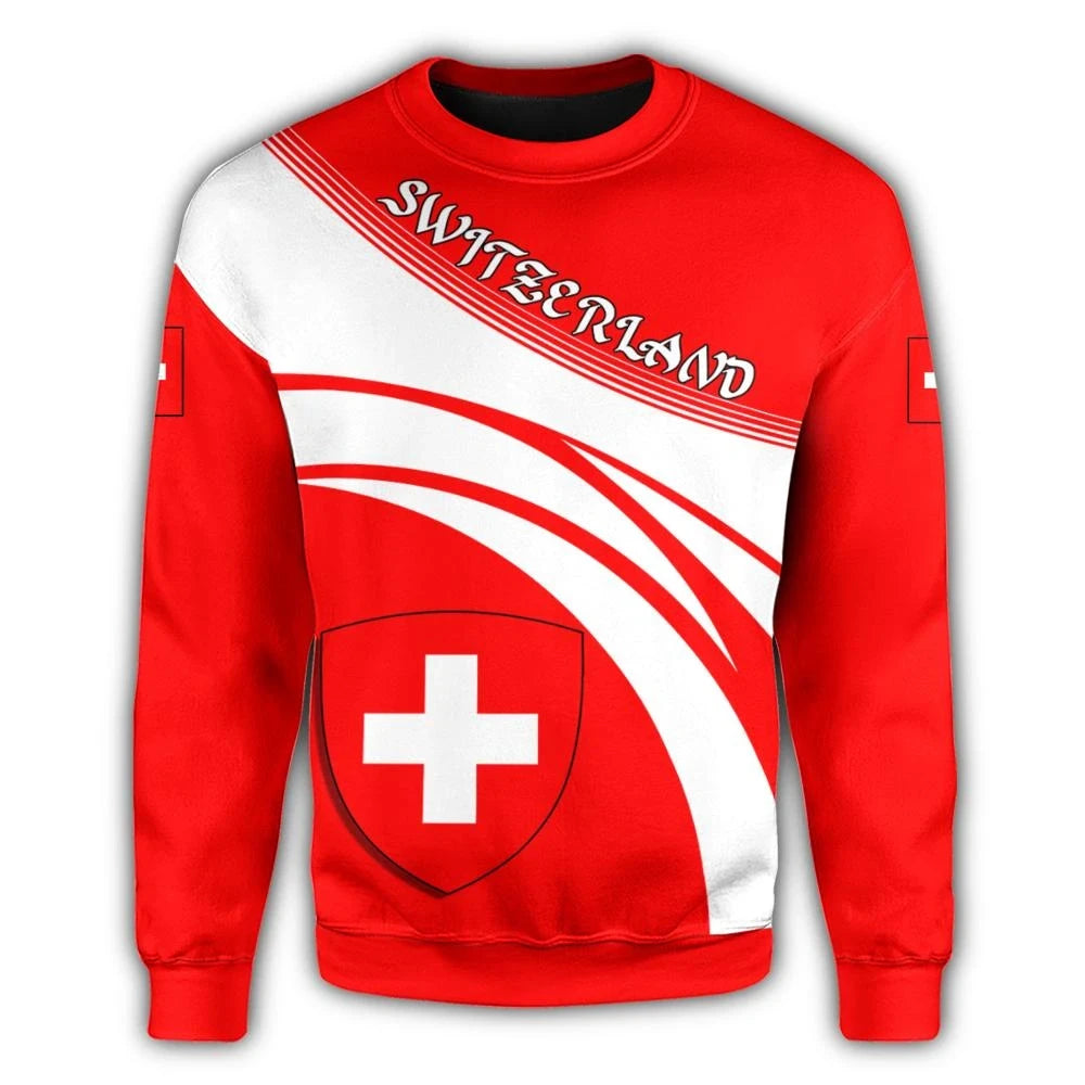 Switzerland Coat Of Arms Sweatshirt Cricket Style