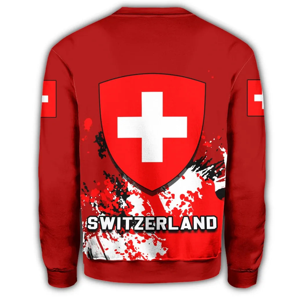 Switzerland Coat Of Arms Sweatshirt Spaint Style