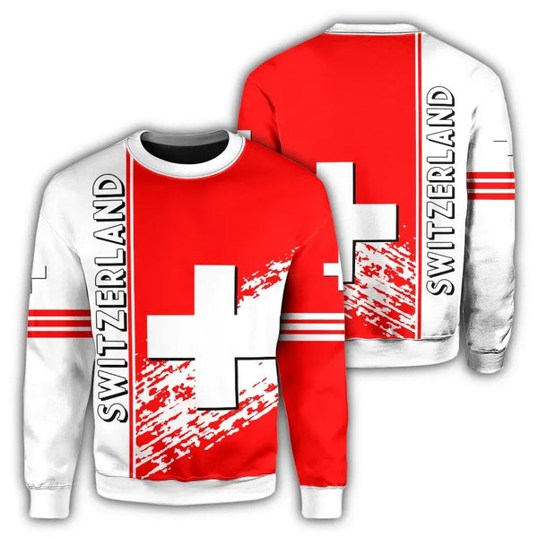 Switzerland Coat Of Arms Sweatshirt Quarter Style