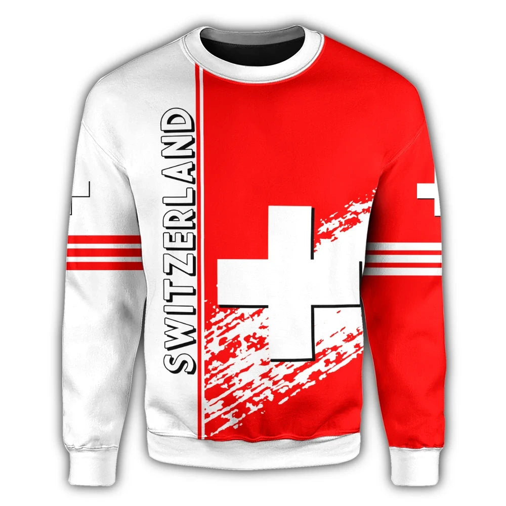 Switzerland Coat Of Arms Sweatshirt Quarter Style