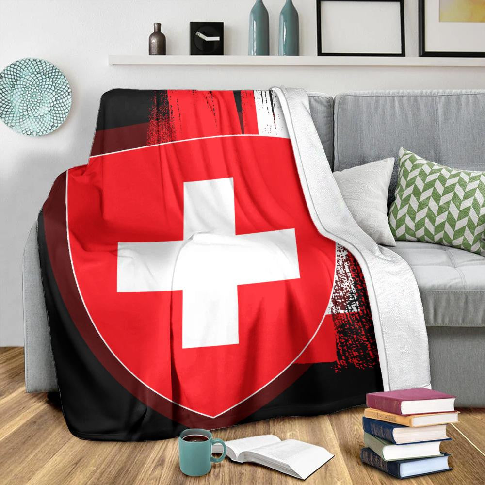 Switzerland Flag Premium Blanket Flag Style