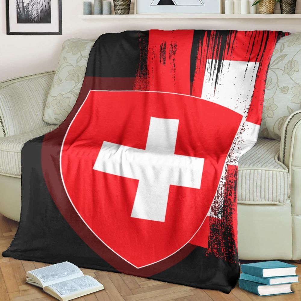 Switzerland Flag Premium Blanket Flag Style