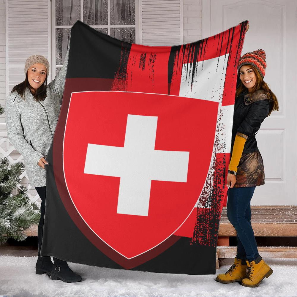 Switzerland Flag Premium Blanket Flag Style