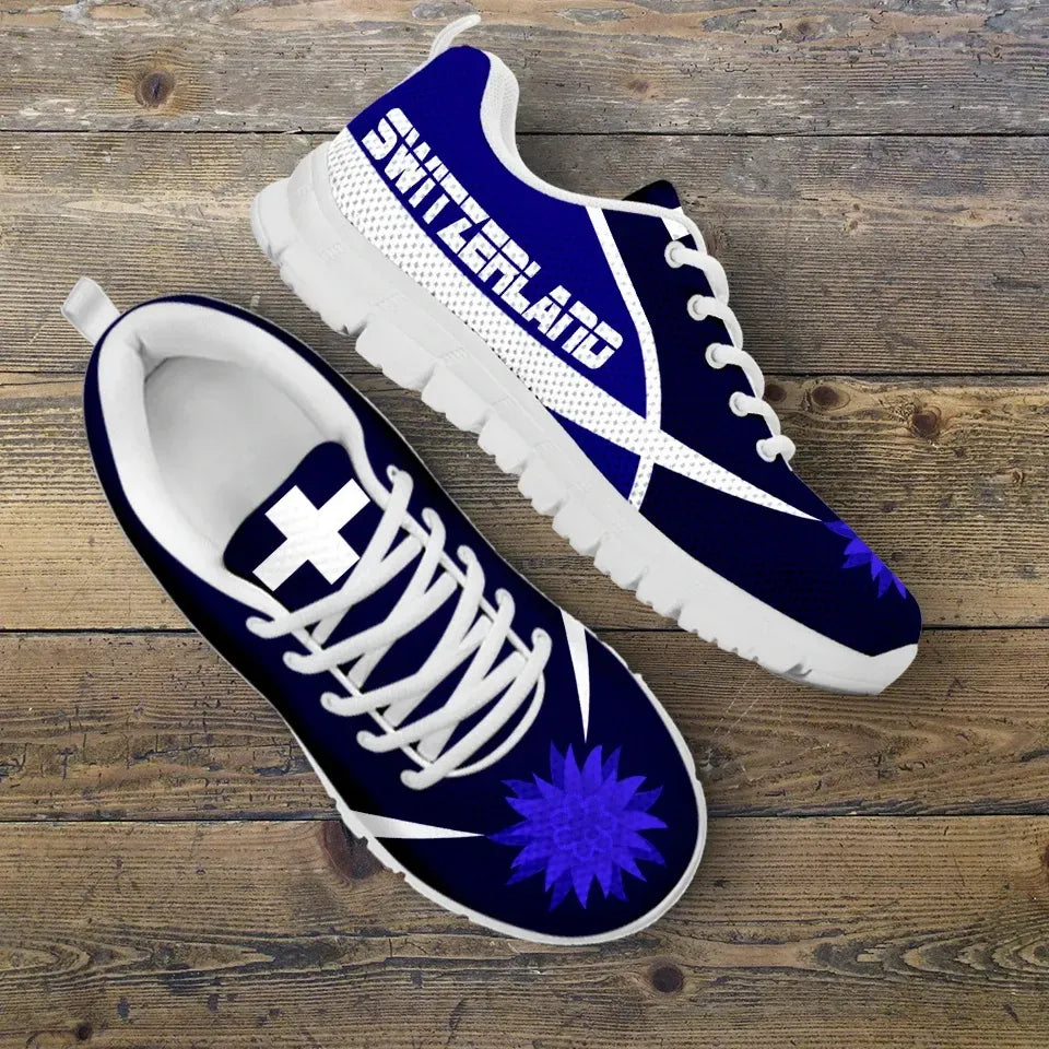 Switzerland Blue Edelweiss Active Sneakers