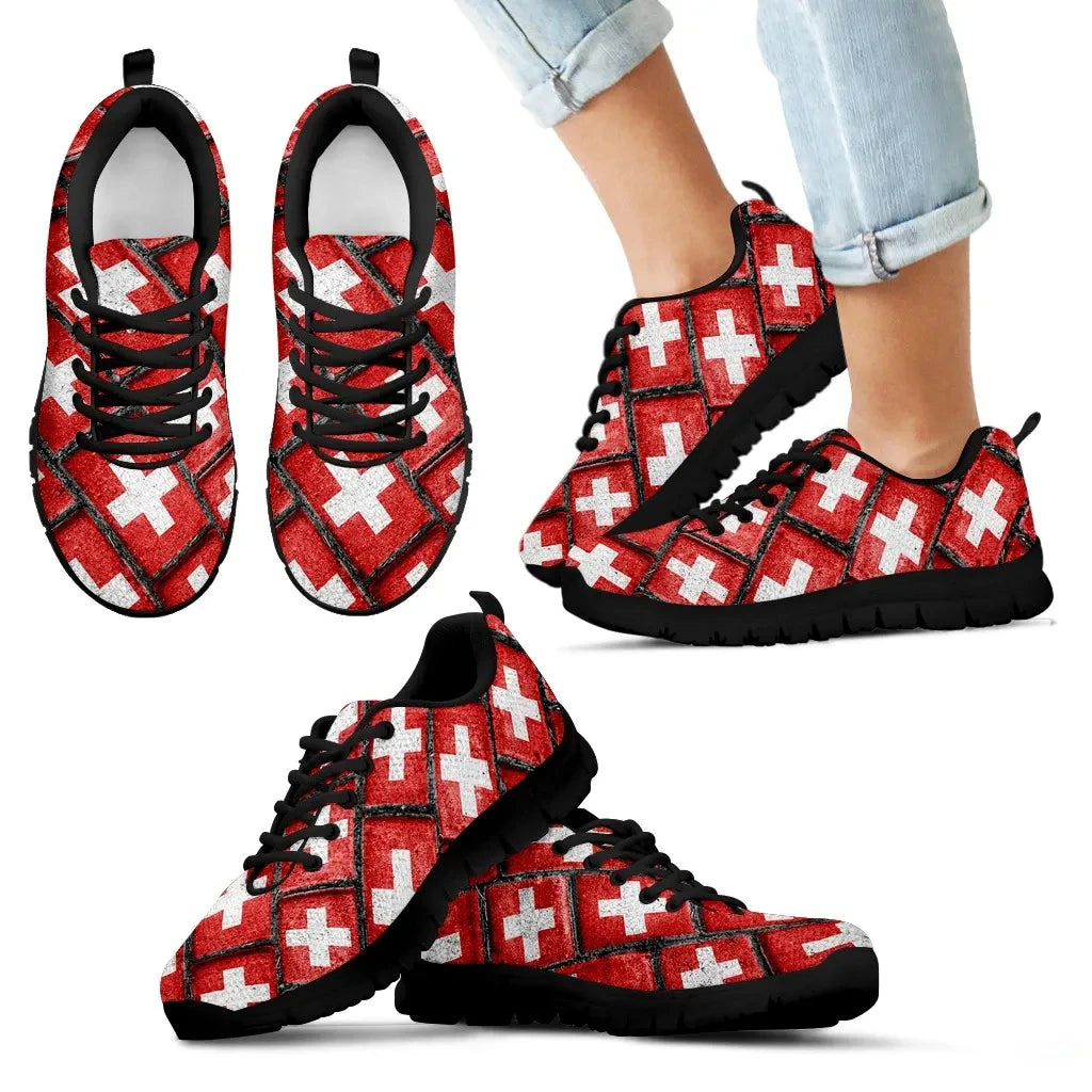 Switzerland Shoes Flag Urban Grunge