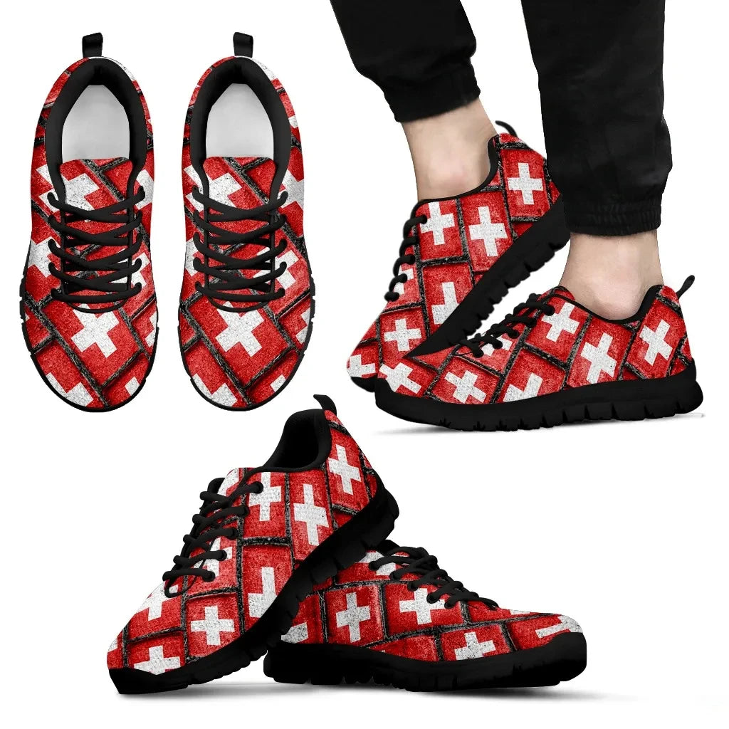 Switzerland Shoes Flag Urban Grunge