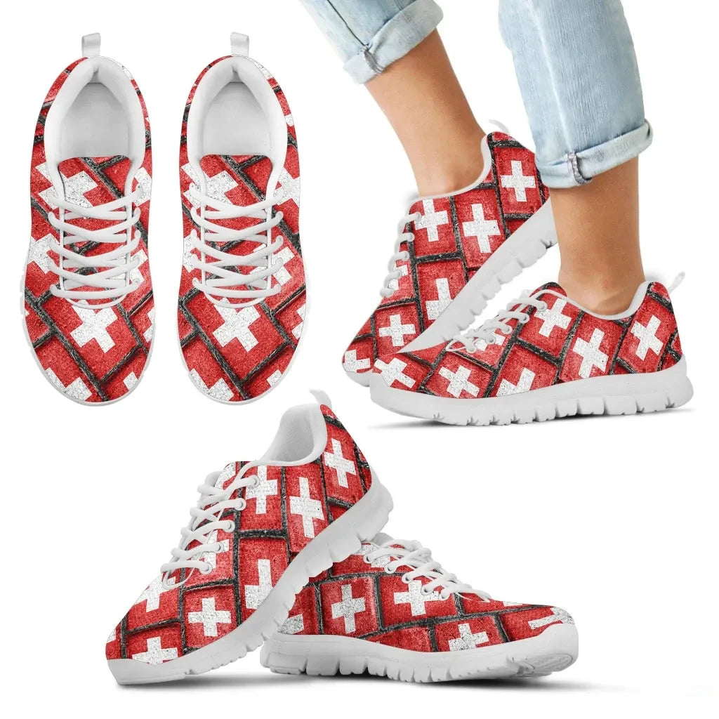 Switzerland Shoes Flag Urban Grunge