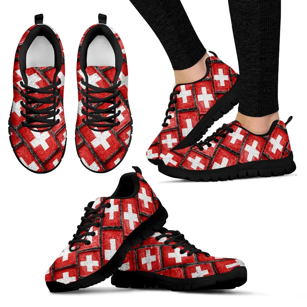 Switzerland Shoes Flag Urban Grunge