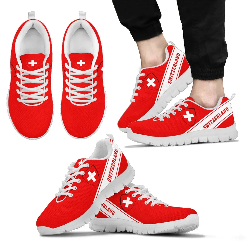 Switzerland Flag Sneakers Line Style