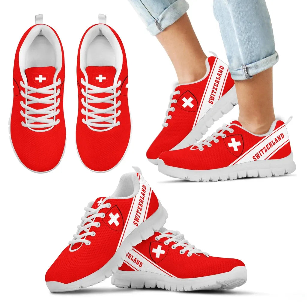 Switzerland Flag Sneakers Line Style