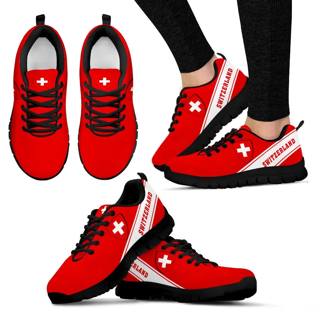 Switzerland Flag Sneakers Line Style