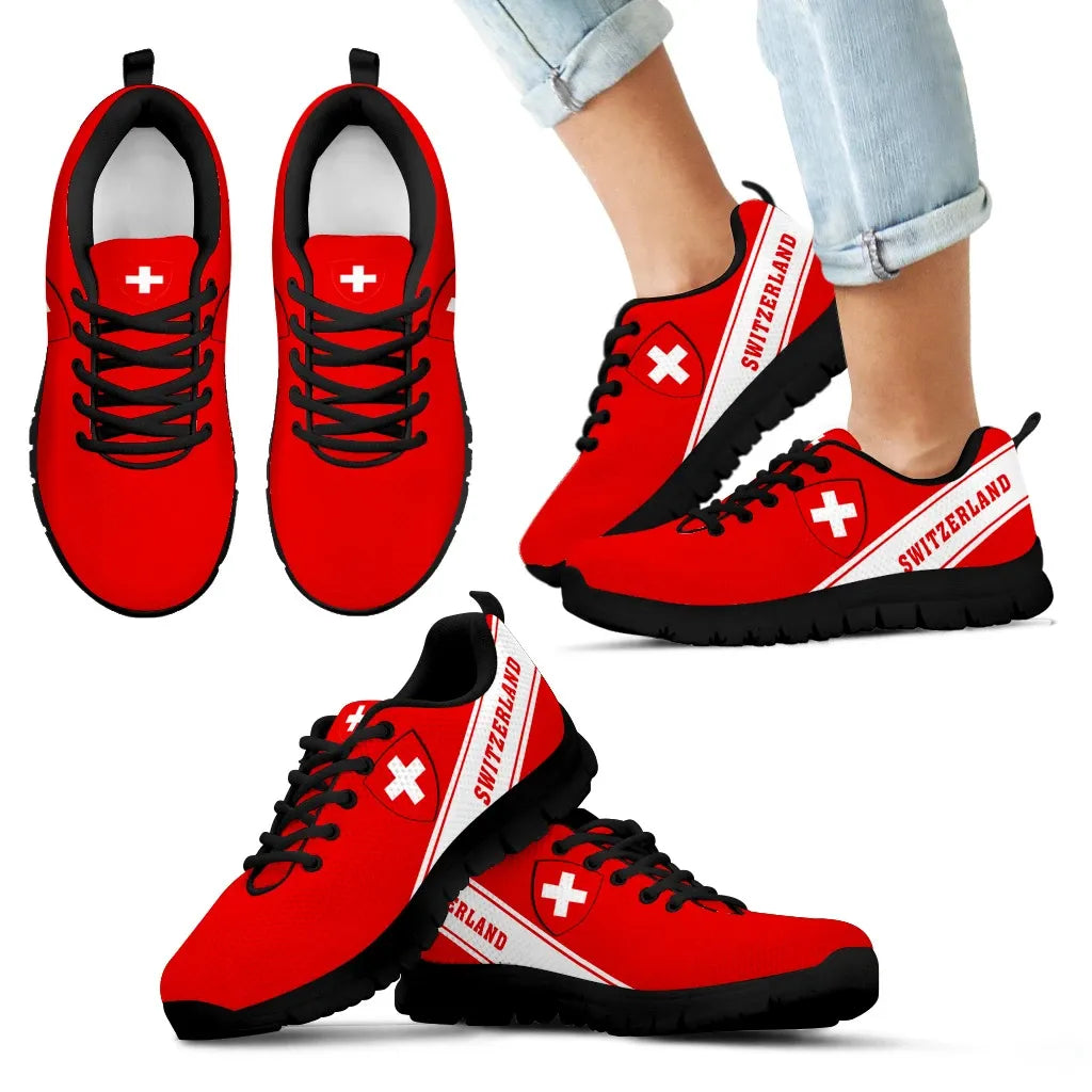 Switzerland Flag Sneakers Line Style