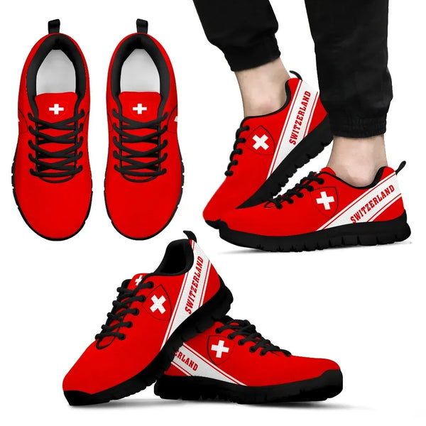 Switzerland Flag Sneakers Line Style