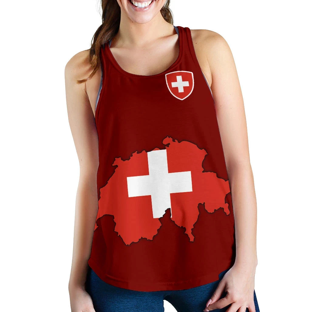 Switzerland Map Special Women Racerback Tank