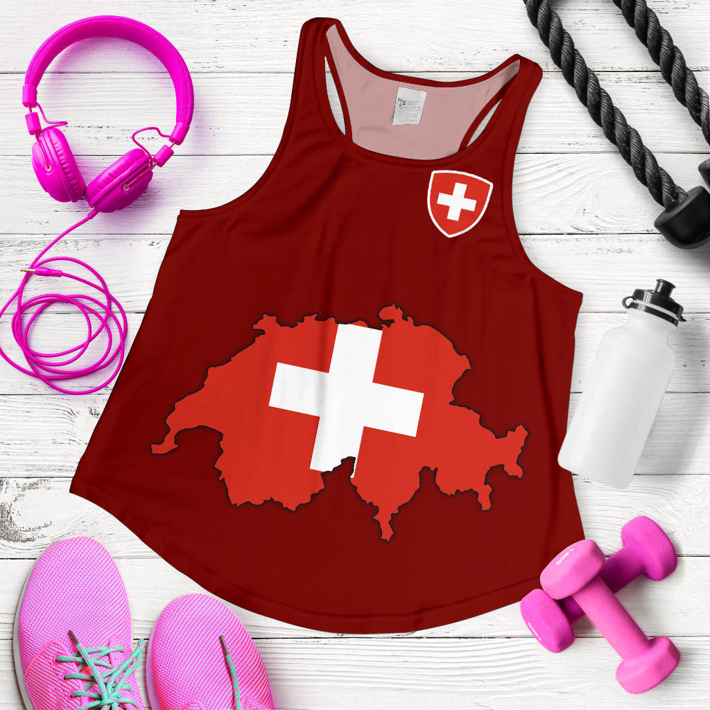 Switzerland Map Special Women Racerback Tank