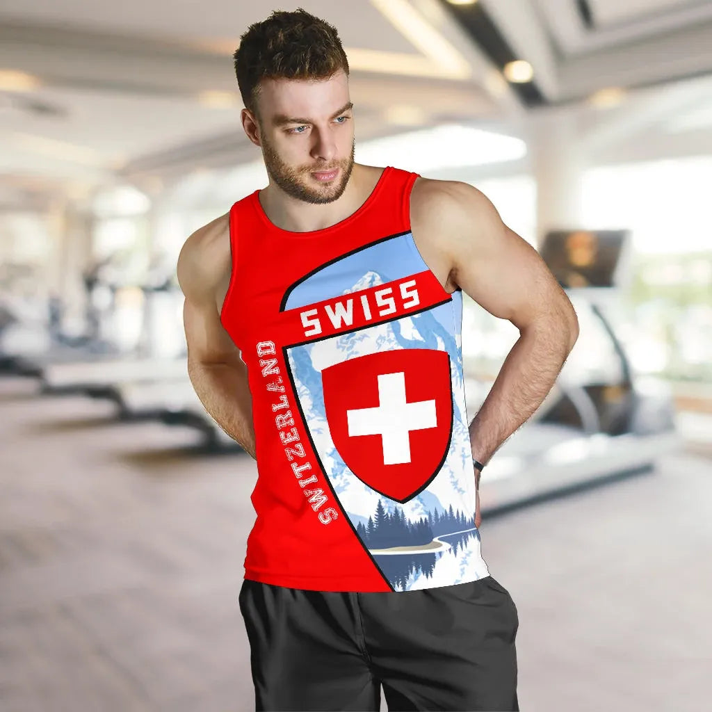 Switzerland Map Sport Men Tank Top Premium Ver 2 Style