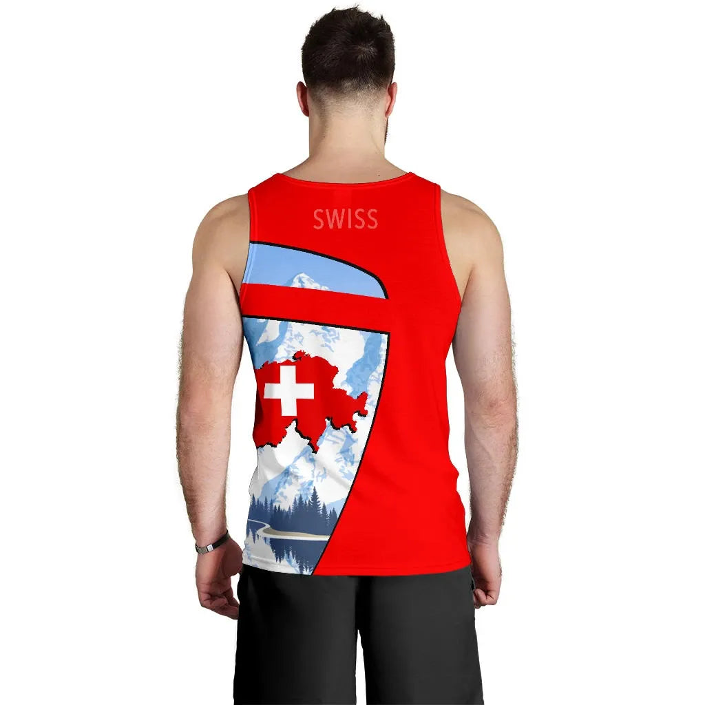 Switzerland Map Sport Men Tank Top Premium Ver 2 Style