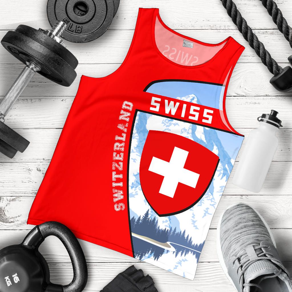 Switzerland Map Sport Men Tank Top Premium Ver 2 Style