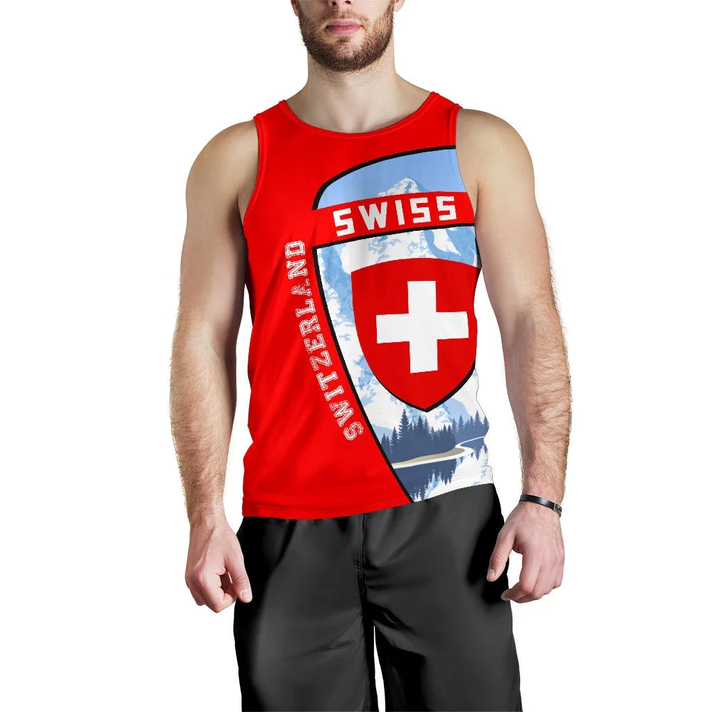 Switzerland Map Sport Men Tank Top Premium Ver 2 Style