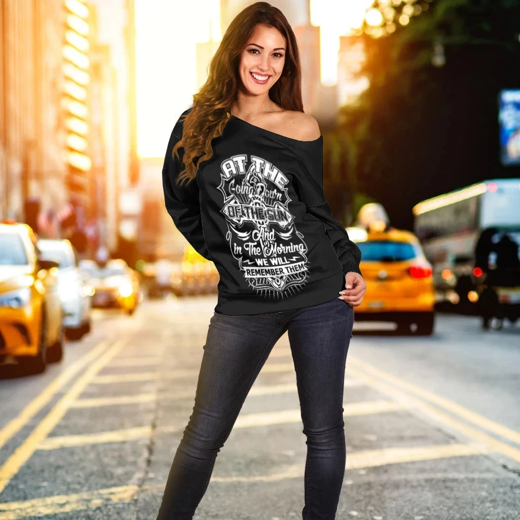 Anzac Day Women's Off Shoulder Sweater - Essential Off Shoulder Sweater