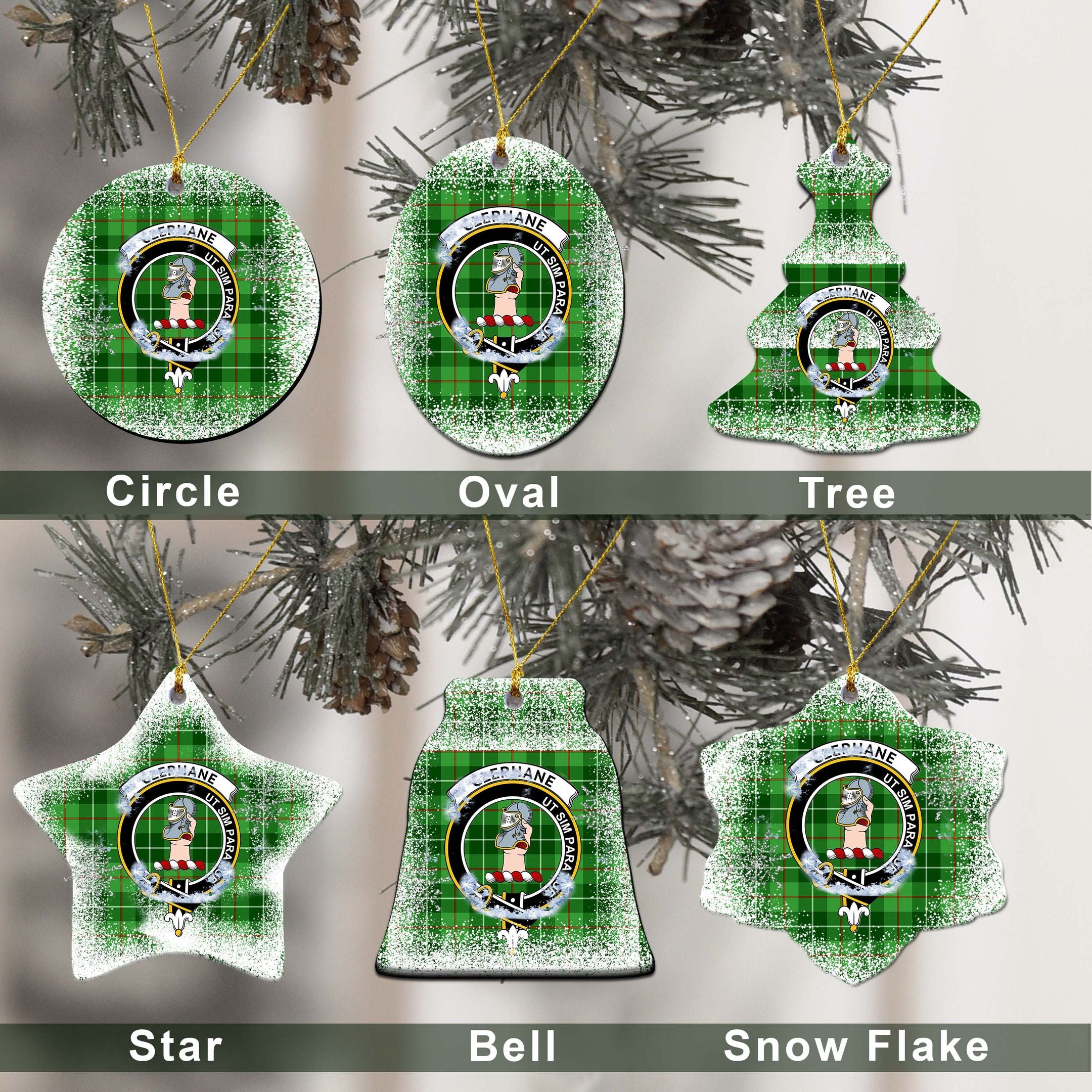 Clephane (or Clephan) Tartan Christmas Decor, Clephane (or Clephan) Clan Ceramic Ornament