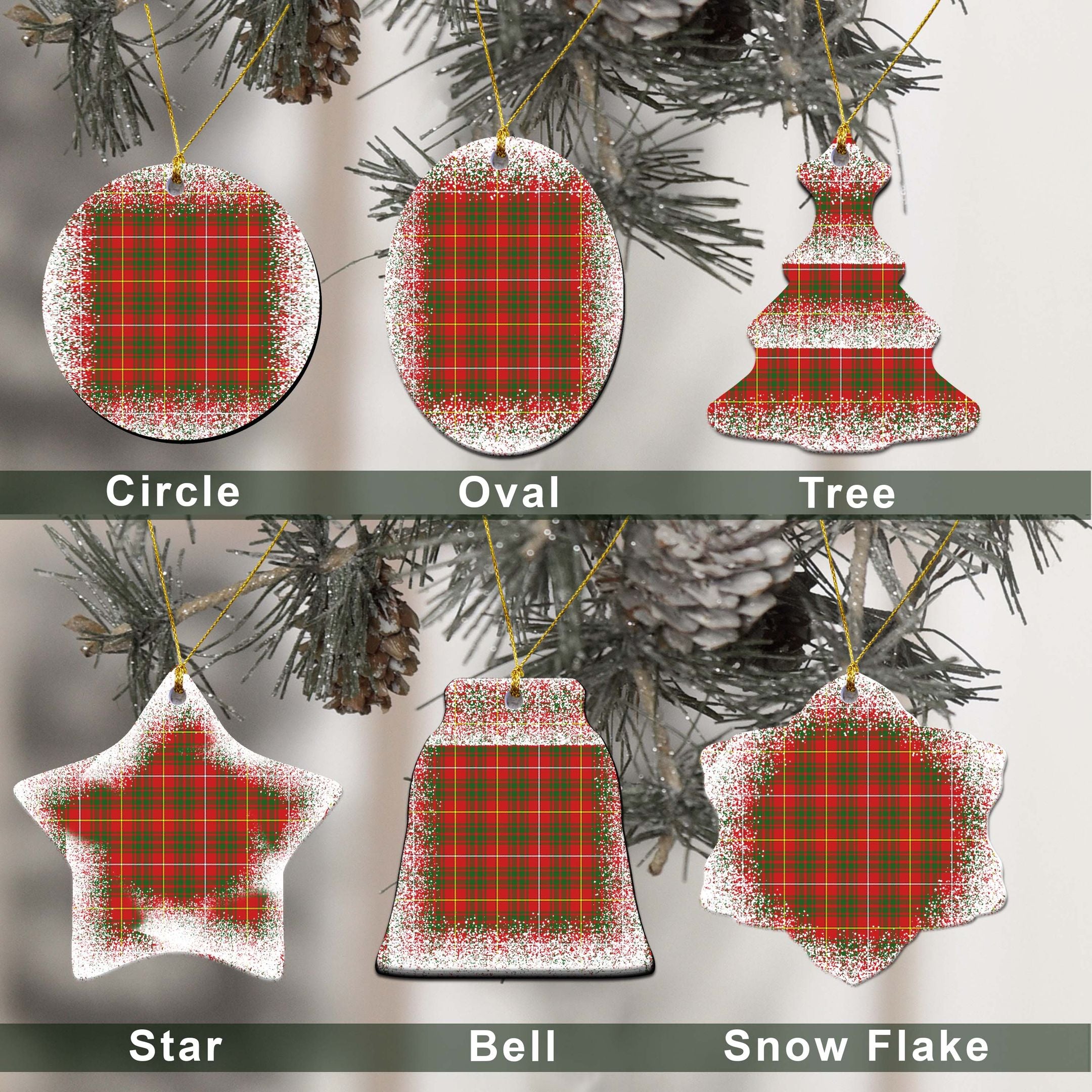 Carruthers Tartan Christmas Decor, Carruthers Clan Ceramic Ornament