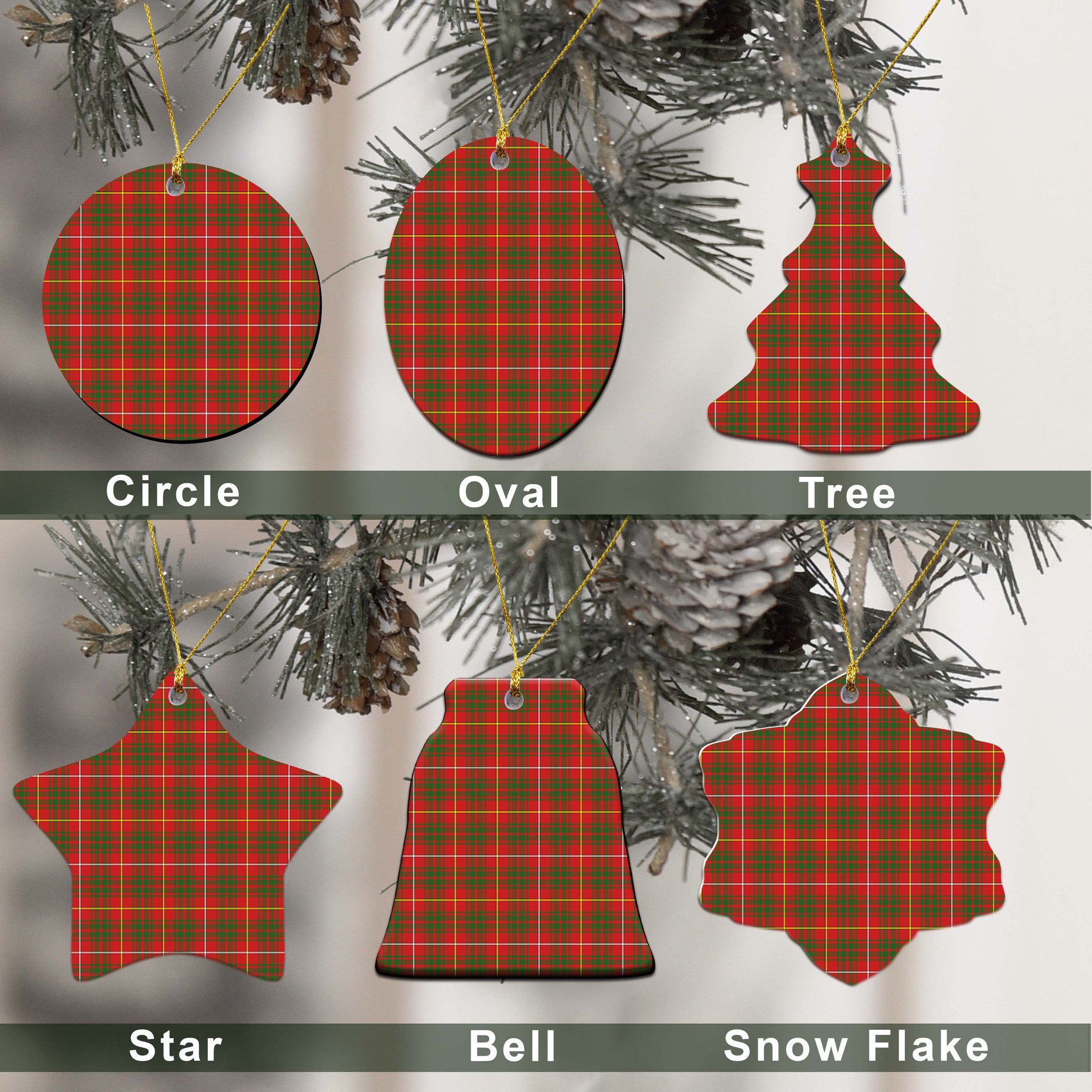 Carruthers Tartan Christmas Decor, Carruthers Clan Ceramic Ornament Ver2