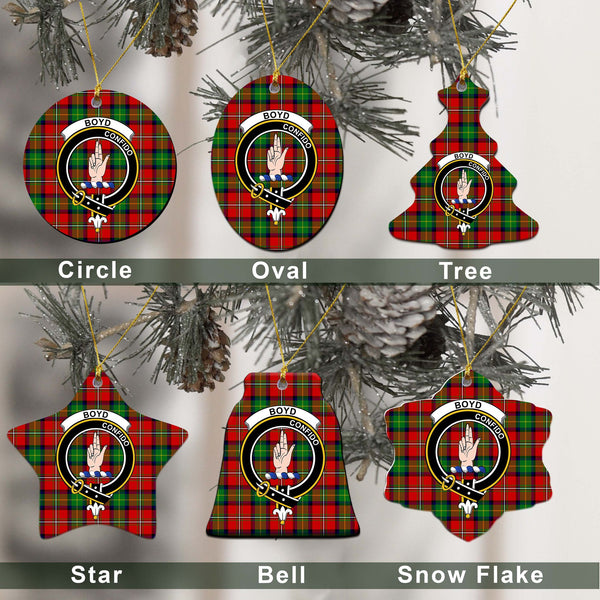 Boyd Tartan Christmas Decor, Boyd Clan Ceramic Ornament Ver2
