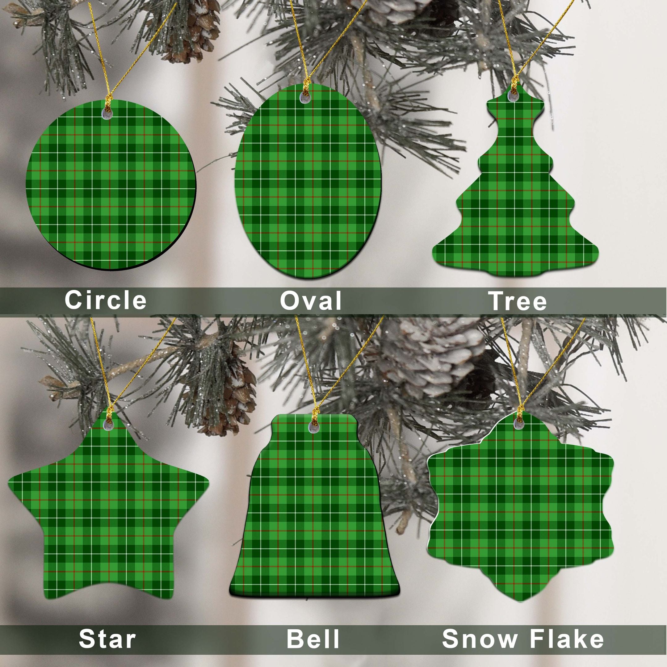 Boyle Tartan Christmas Decor, Boyle Clan Ceramic Ornament Ver2