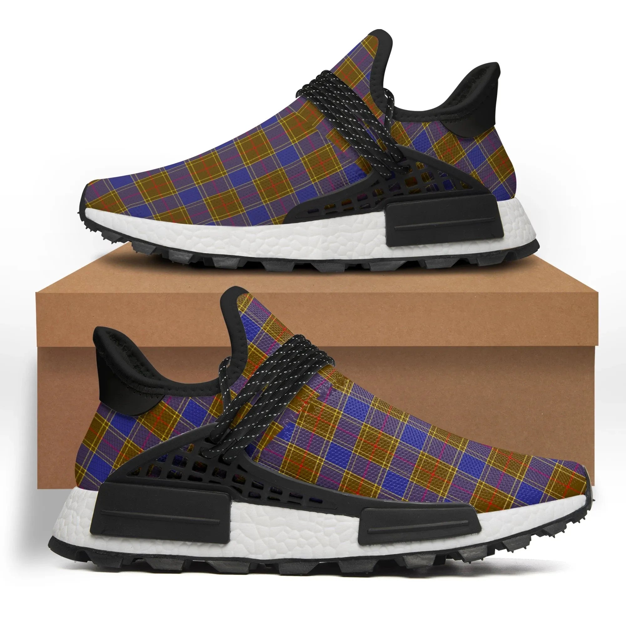 Balfour Modern Tartan Plaid Like NMD Human Shoes