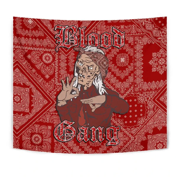 Blood Gang Tapestry - Red Paisley