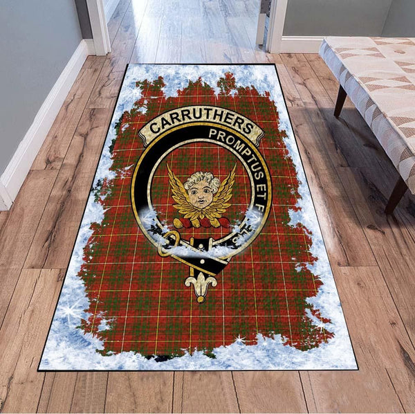 Carruthers Tartan Christmas Area Rugs, Carruthers Clan Badge Area Rugs