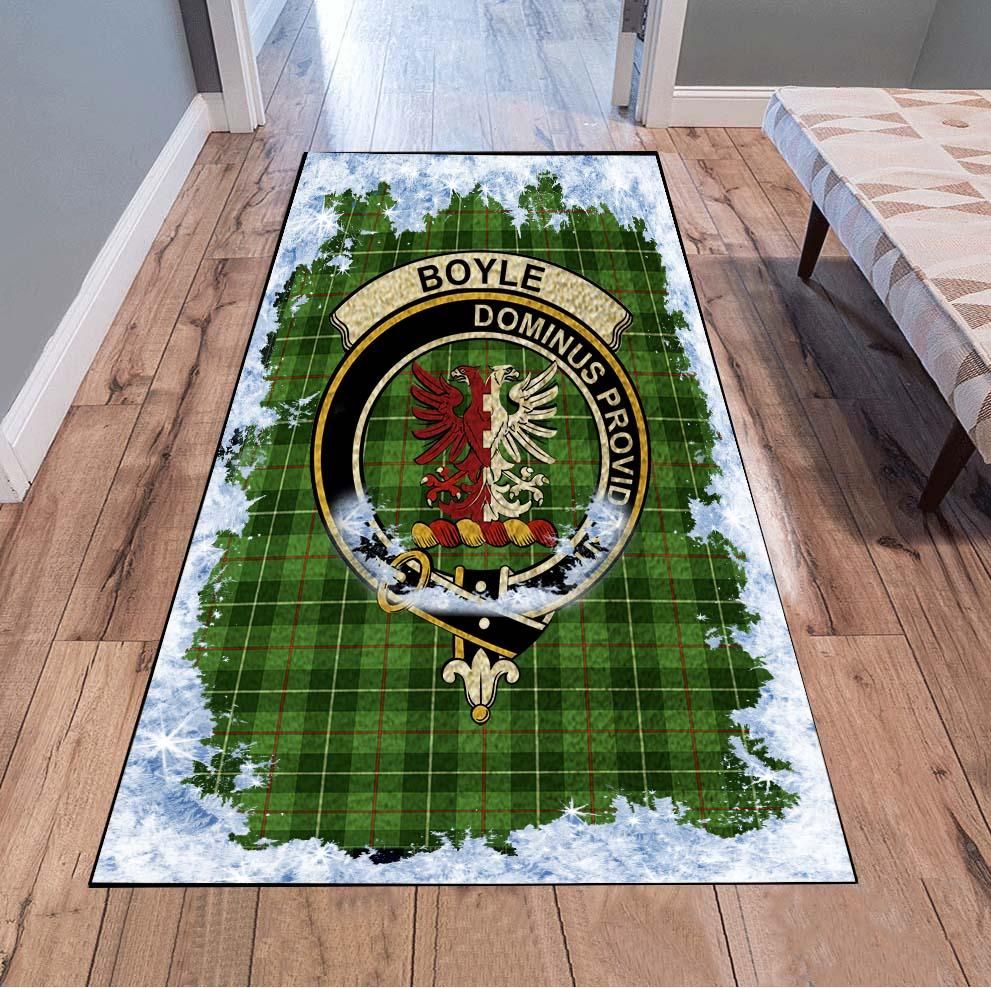 Boyle Tartan Christmas Area Rugs, Boyle Clan Badge Area Rugs