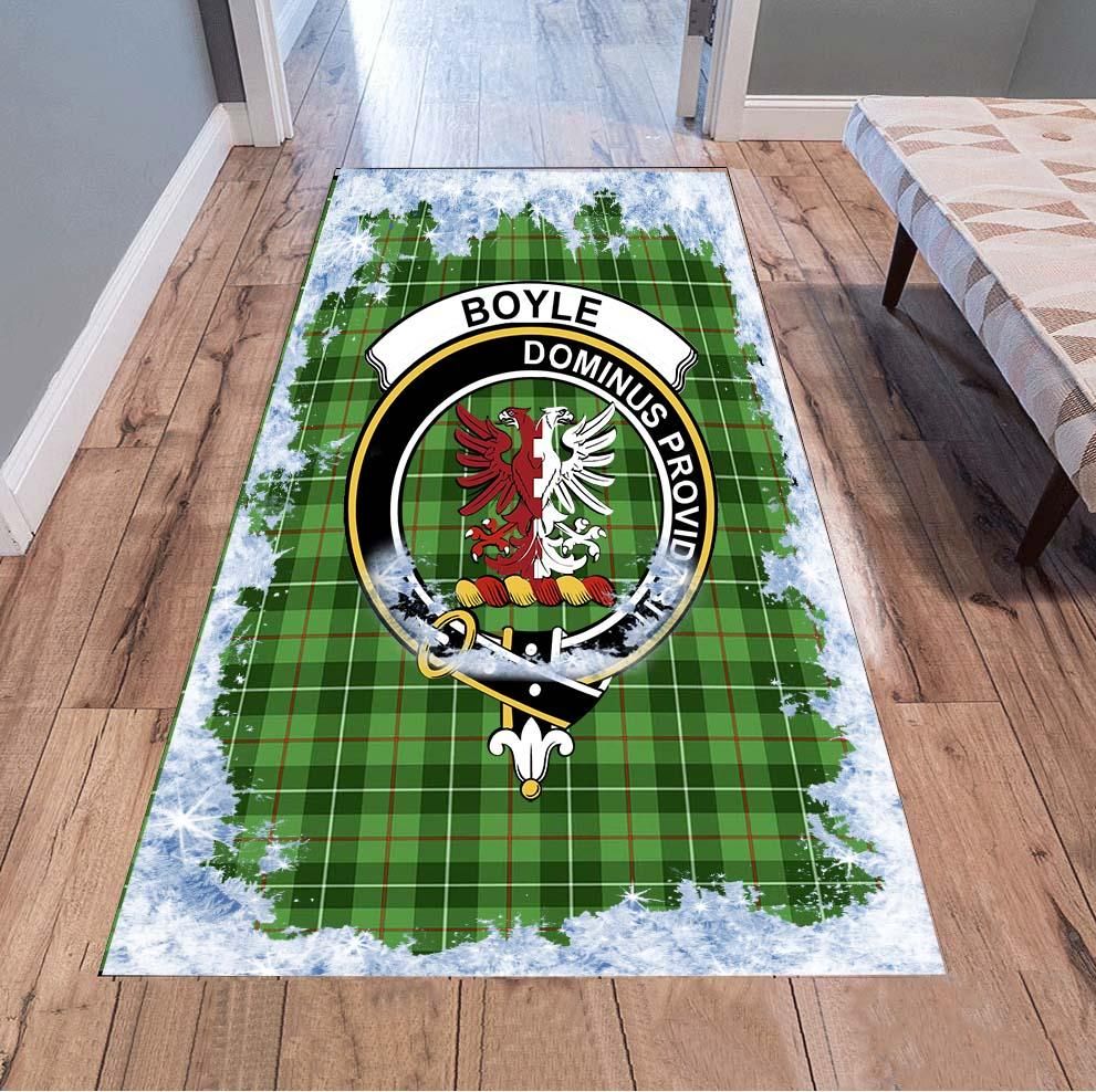 Boyle Tartan Christmas Area Rugs, Boyle Clan Badge Area Rugs