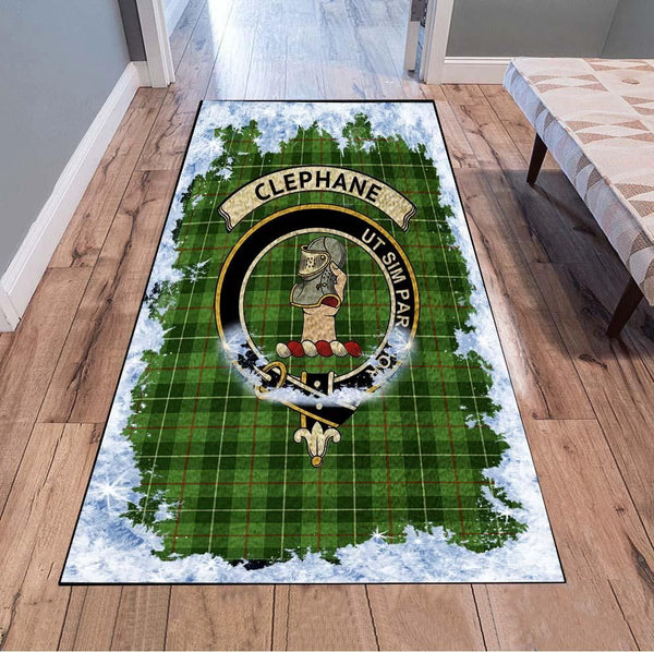 Clephane (or Clephan) Tartan Christmas Area Rugs, Clephane (or Clephan) Clan Badge Area Rugs