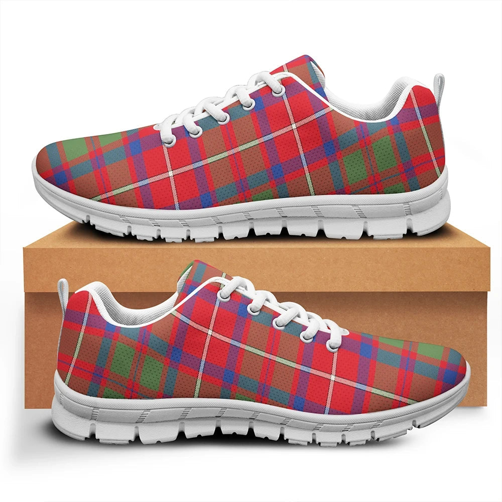 Shaw Red Modern Tartan Plaid Sneakers