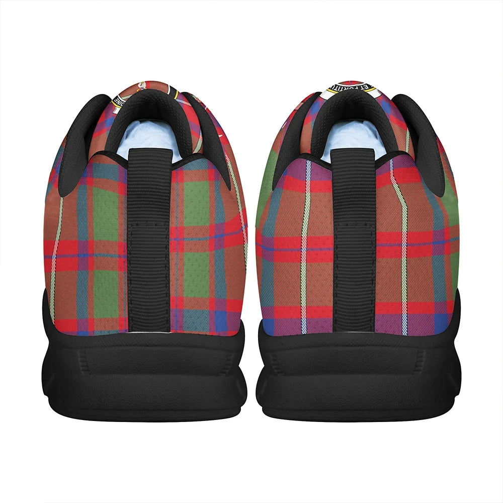 Shaw Red Modern Tartan Crest Sneakers